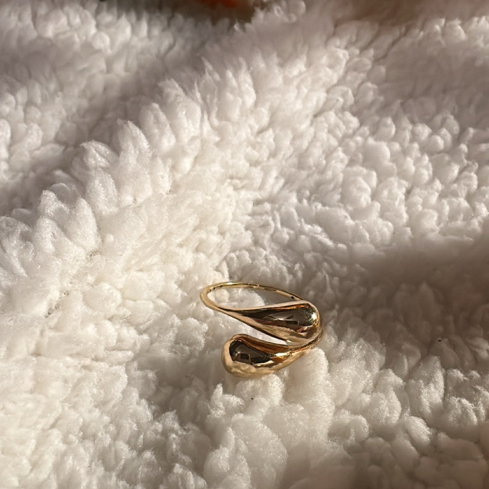 Teardrop Earrings and Ring Set 18 k Solid Gold - Picture 15 of 17